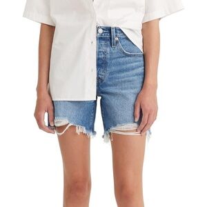 Levi's Light Blue Distressed Jean Shorts